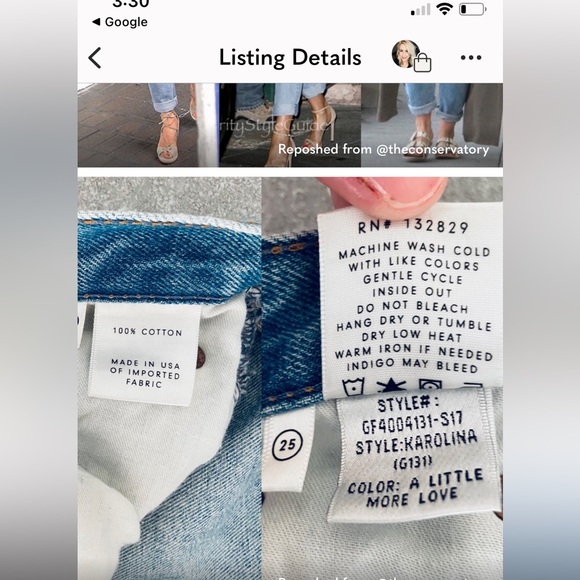 GRLFRND Karolina High Rise Jean A Little More Love black spot on rear of leg - Picture 9 of 16